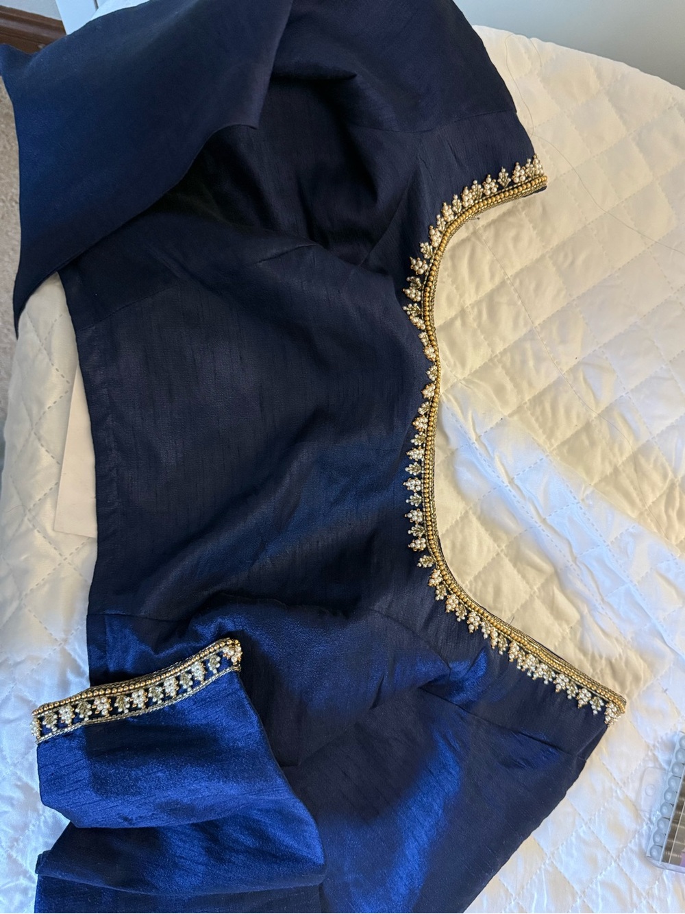Navy Blue Saree Top from The Saree Room